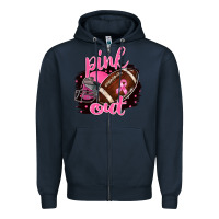 Navy Pink Out Football Zipper Hoodie - BarkalooDesign
