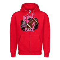 Pink Out Football Zipper Hoodie | Teevron