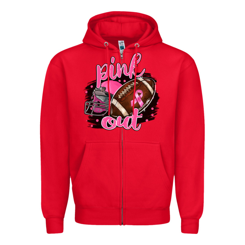 Pink Out Football Zipper Hoodie by BarkalooDesign | Teevron