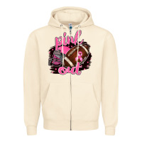 Sandshell Pink Out Football Zipper Hoodie - BarkalooDesign