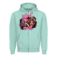 Seafoam Pink Out Football Zipper Hoodie - BarkalooDesign