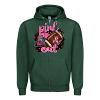 Sports Green Pink Out Football Zipper Hoodie - BarkalooDesign