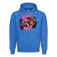 True Royal Pink Out Football Zipper Hoodie - BarkalooDesign
