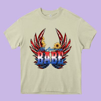 All America Babe Heavy Core Tee Designed By Jahusdesignshop
