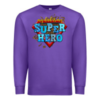 Purple my dad is my super hero Premium Sweatshirt - AdoDesignShop