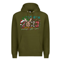 Army Green 2023 Happy New Year Premium Hoodie - CowhideDigitalArt
