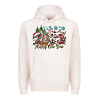 Pale Pink 2023 Happy New Year Premium Hoodie - CowhideDigitalArt