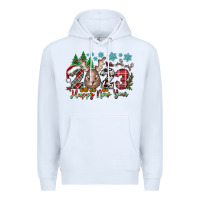 White 2023 Happy New Year Premium Hoodie - CowhideDigitalArt