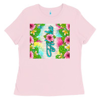 Bubblegum Pink aloha summer Ladies Tee - TumblerDesignByShophia