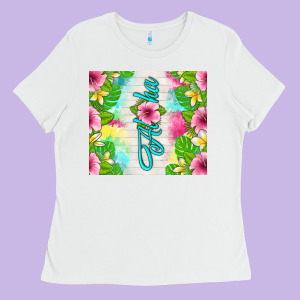 Aloha Summer Ladies Tee Designed By Tumblerdesignbyshophia