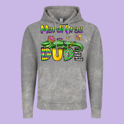 Mardi Gras Dude Alligator Olivia Vintage Hoodie Designed By Oliviacreatesart