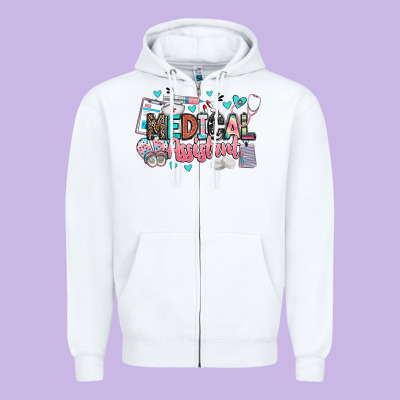 Medical Assistant Zipper Hoodie Designed By Barkaloodesign