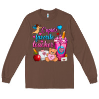Chestnut Cupid's Favorite Teacher Valentine's Day Frappe Long Sleeve Tee - FaDigitalArtStudio