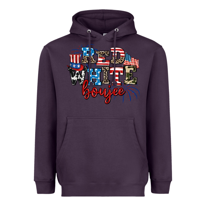 Red Whıte Boujee Heavyweight Hoodie by AdoDesignShop | Teevron