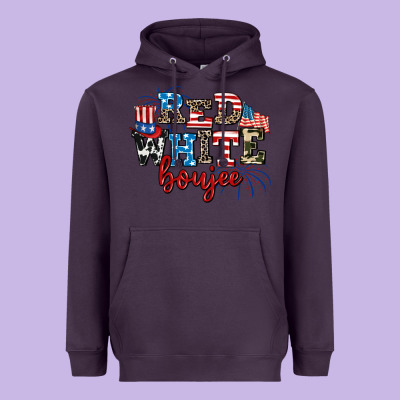 Red Whıte Boujee Heavyweight Hoodie Designed By Adodesignshop
