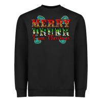 Black Merry Drink I Am Christmas Heavyweight Sweatshirt - Artiststas