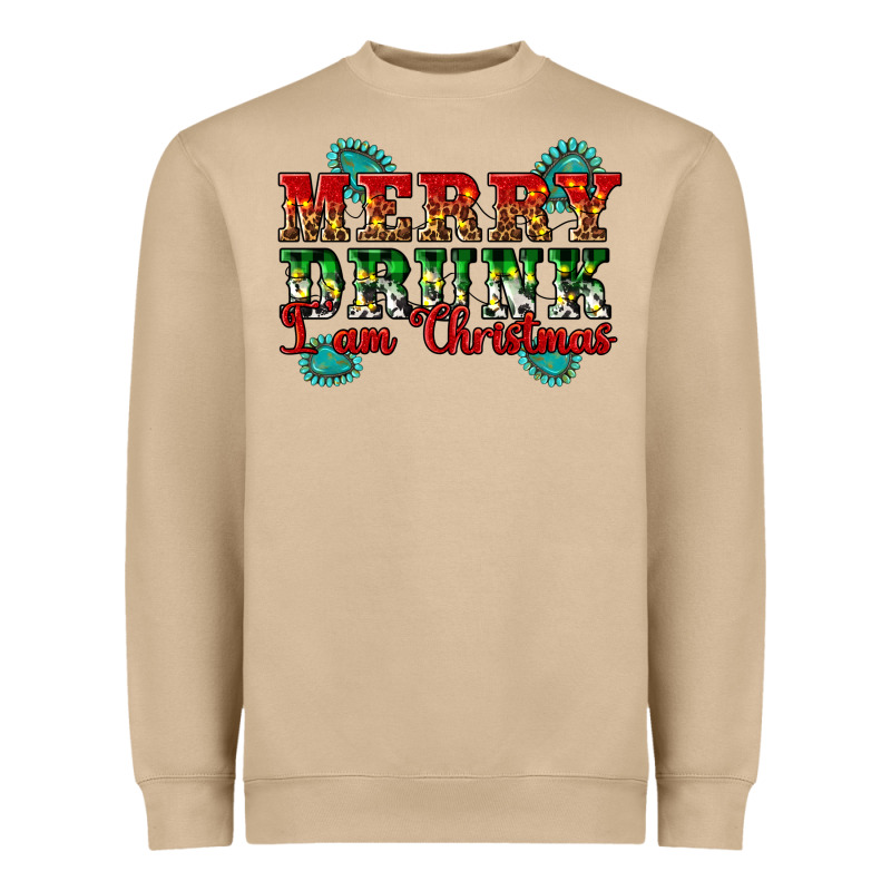 Merry Drink I Am Christmas Heavyweight Sweatshirt by Artiststas | Teevron