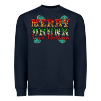 Navy Merry Drink I Am Christmas Heavyweight Sweatshirt - Artiststas