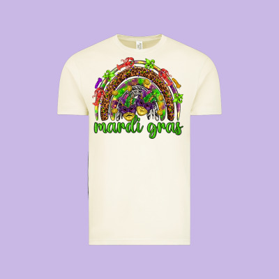 Mardi Gras Rainbow And Masks Vintage Tee Designed By Howdyjamesfarm