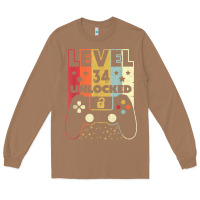 Toasted Coconut level 34 unlocked shirt video gamer 34th birthday gifts tee t shirt Long Sleeve Tee - longCreatives