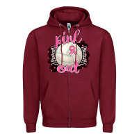 Burgundy Pink Out Volleyball Zipper Hoodie - BarkalooDesign