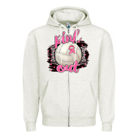 Oatmeal Heather Pink Out Volleyball Zipper Hoodie - BarkalooDesign