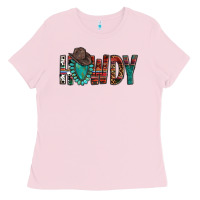 Bubblegum Pink Western Howdy Gemstone Cowboy Hat Ladies Tee - HowdyJamesFarm