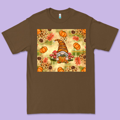 Fall Pumpkins And Gnome With Leopard Premium Tee Designed By Texasbilliewilder