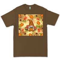 Cacao Fall Pumpkins and Gnome with Leopard Premium Tee - texasbilliewilder