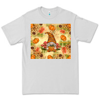 Dove Grey Fall Pumpkins and Gnome with Leopard Premium Tee - texasbilliewilder