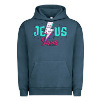 Pigment Midnight Navy jesus saves Urban Hoodie - JahusDesignShop