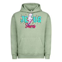 Pigment Oil Green jesus saves Urban Hoodie - JahusDesignShop