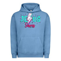 Pigment Pebble Blue jesus saves Urban Hoodie - JahusDesignShop