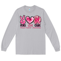 Moon Dust Peace love cure Breast Cancer Awareness Long Sleeve Tee - FaDigitalArtStudio