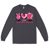 Smoke Peace love cure Breast Cancer Awareness Long Sleeve Tee - FaDigitalArtStudio