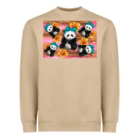 Baby Panda Flowers Heavyweight Sweatshirt | Teevron
