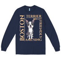 Navy boston terrier t  shirt boston terrier dog traits gift t  shirt Long Sleeve Tee - longCreatives