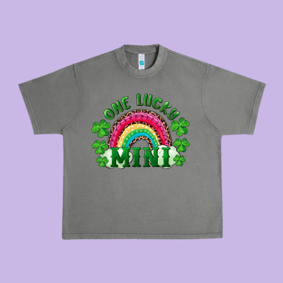 St Patricks Day One Lucky Mini Urban Heavy Tee Designed By Ranaportraitstore