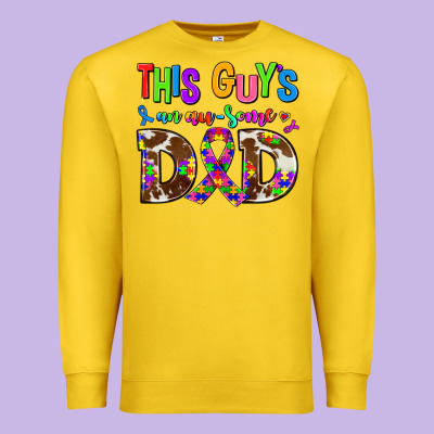 This Guys An Ausome Dad Premium Sweatshirt Designed By Adodesignshop