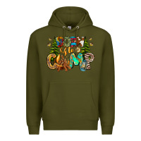 Army Green Born To Camp Premium Hoodie - CowhideDigitalArt