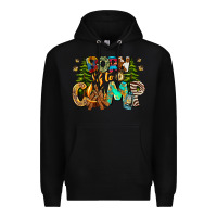 Black Born To Camp Premium Hoodie - CowhideDigitalArt