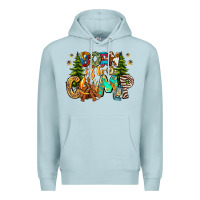 Blue Mist Born To Camp Premium Hoodie - CowhideDigitalArt