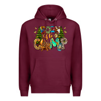 Burgundy Born To Camp Premium Hoodie - CowhideDigitalArt