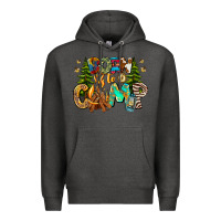Charcoal Heather Born To Camp Premium Hoodie - CowhideDigitalArt