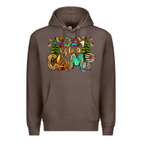 Coffee Born To Camp Premium Hoodie - CowhideDigitalArt