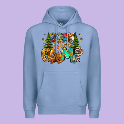 Born To Camp Premium Hoodie Designed By Cowhidedigitalart