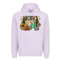 Lilac Born To Camp Premium Hoodie - CowhideDigitalArt