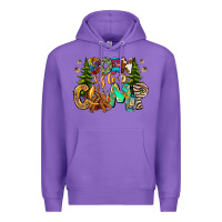 Purple Born To Camp Premium Hoodie - CowhideDigitalArt