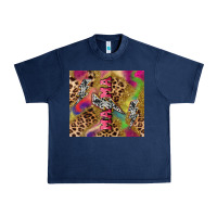 Navy Colorful leopard lightning bolt tumbler mother's Urban Heavy Tee - HowdyJamesFarm