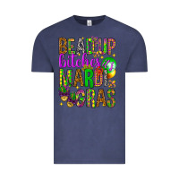 Vintage Denim Bead up bitches it's Mardi Gras Vintage Tee - HowdyJamesFarm